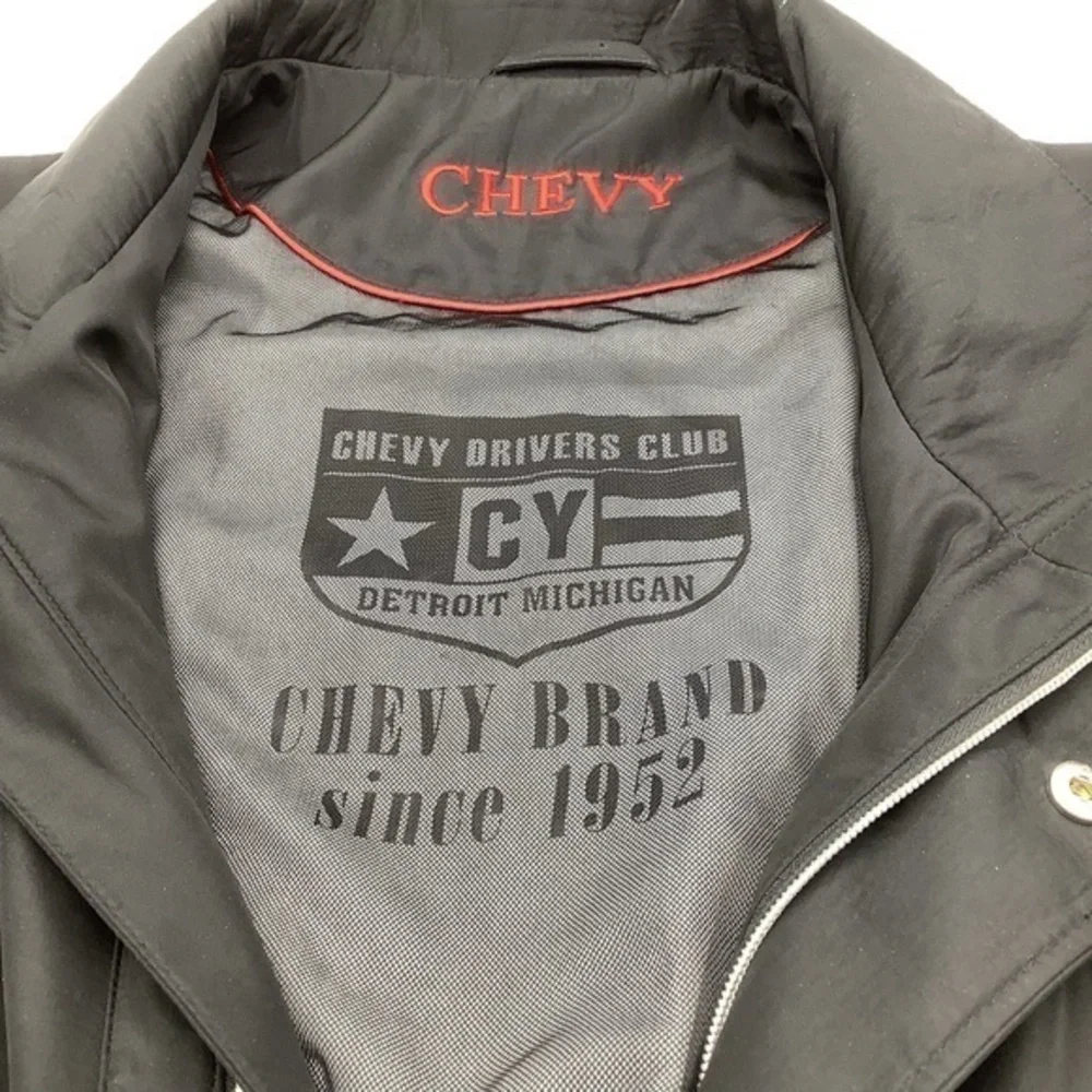Chevy Drivers‎ Club Mens Black Utility Jacket Full Zip and Snap Closure Size 58